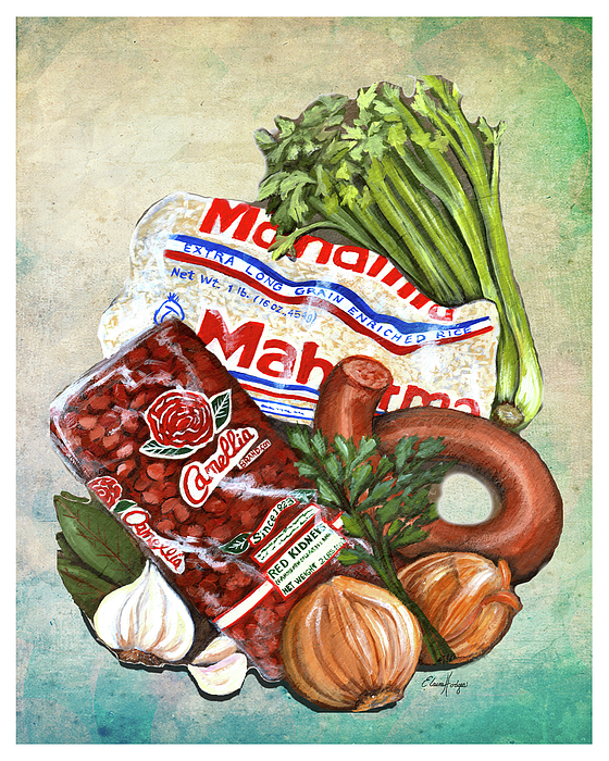 Monday's Tradition - Red Beans and Rice Painting by Elaine Hodges - Pixels