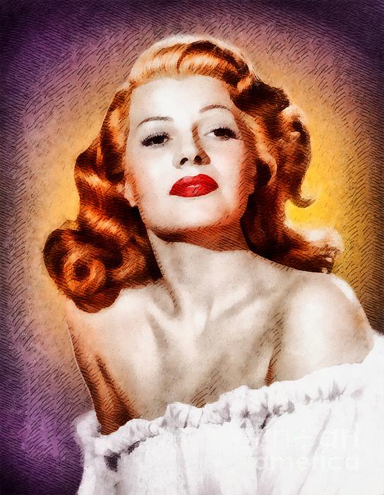 Rita Hayworth, Vintage Actress Greeting Card by Esoterica Art Agency