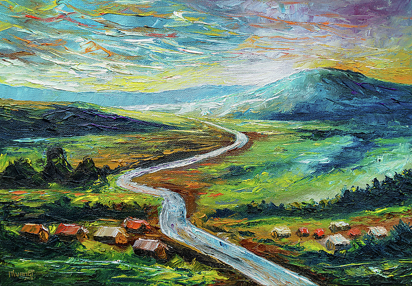 River In The Valley Painting