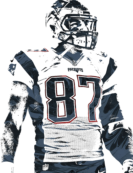 Rob Gronkowski NEW ENGLAND PATRIOTS PIXEL ART 4 Mixed Media by Joe