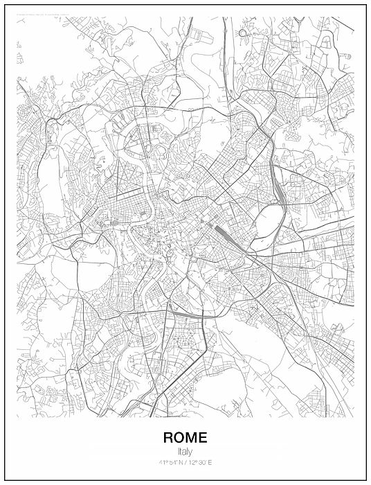 Rome Minimalist Map Greeting Card For Sale By Lori Hinner