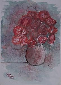 Roses Still Life Watercolor Floral Painting Poster Print Painting
