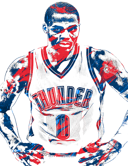 Russell Westbrook Oklahoma City Thunder Pixel Art 37 T-Shirt by Joe  Hamilton - Fine Art America