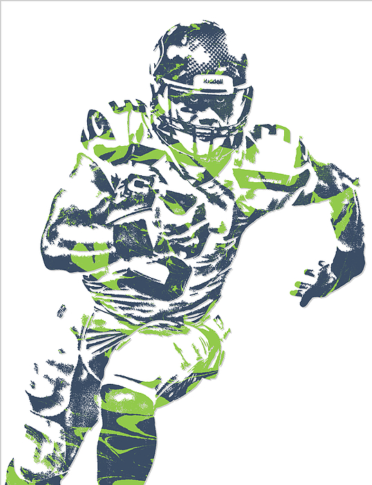 Russell Wilson Art 2 Women's T-Shirt by Joe Hamilton - Pixels