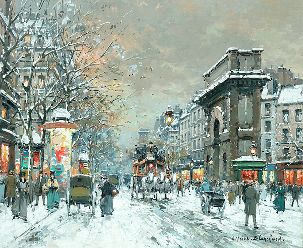 Avenue des Champs Elysees, Paris Tote Bag by Antoine Blanchard - Pixels