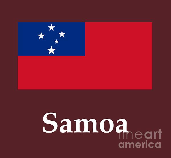 Samoa Flag And Name Digital Art