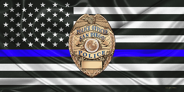 San Diego Police Department - S D P D Officer Badge over The Thin Blue ...