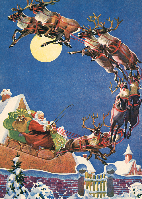 Gnome in Sleigh Christmas Address Labels 30 Per Sheet - Digital Art Star
