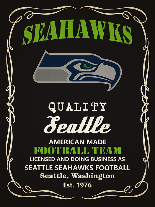 Seattle Seahawks Touchdown Santa Claus Christmas Cards 1 by Joe Hamilton