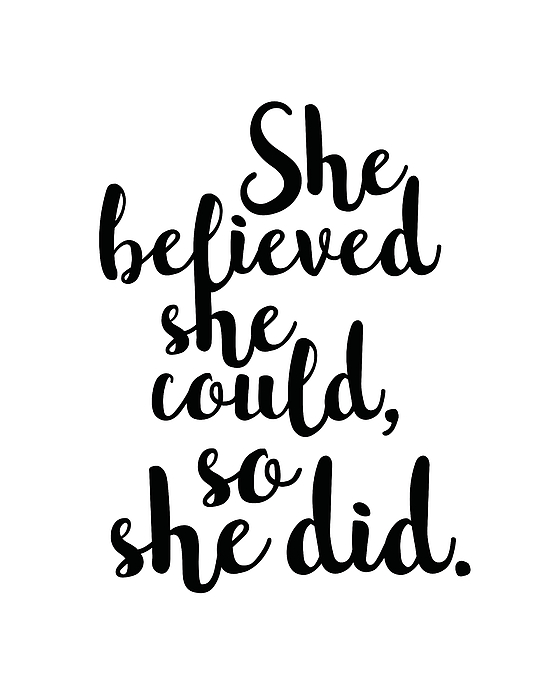She Believed She Could So She Did Quote Print Vintage Dictionary Page Wall Art 