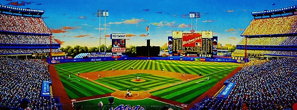 1986 World Series at Shea Painting by T Kolendera - Pixels