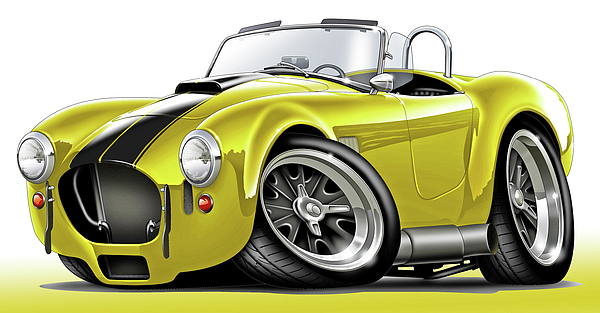 Shelby Cobra Yellow-Black Car Greeting Card by Maddmax