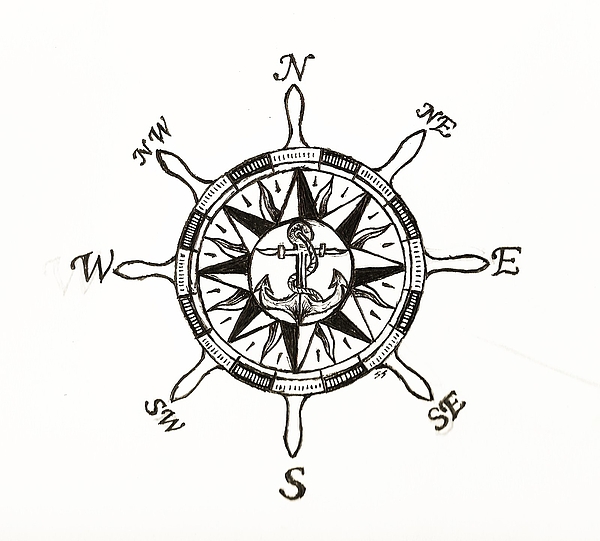 Ship Wheel Compass by Shane Silva