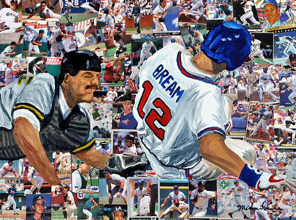 Braves Freeman Painting by Michael Lee - Pixels