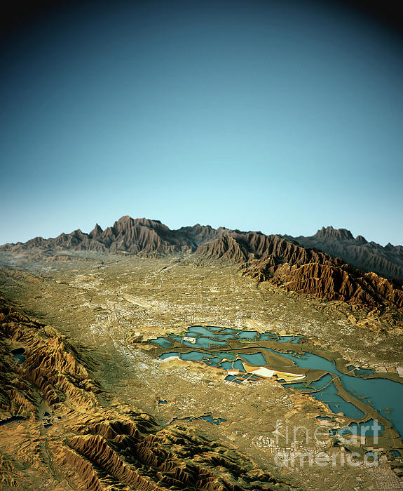 Las Vegas 3D Landscape View South To North Natural Color Shower Curtain by  Frank Ramspott - Pixels Merch