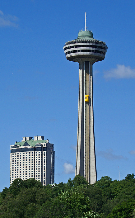 Skylon Tower with Yellow Elevator Greeting Card by Maria Keady