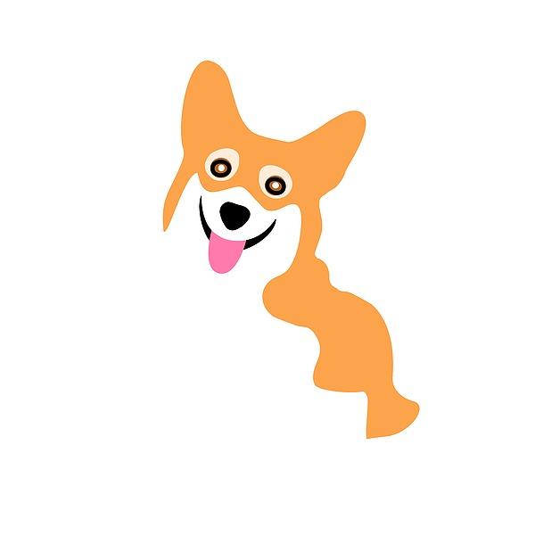Smiling Corgi Pup Digital Art