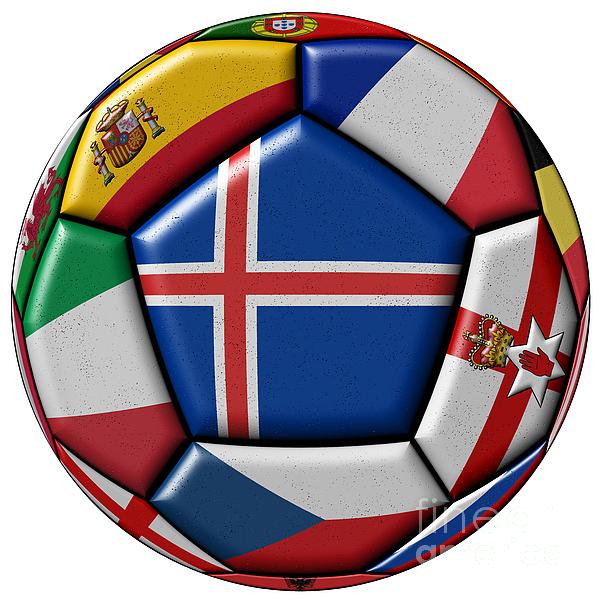 Soccer Ball With Flag Of Iceland In The Center Digital Art