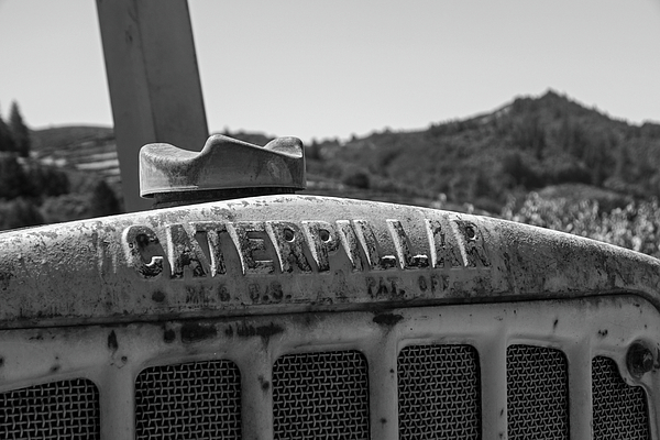 Toby McGuire - Sonoma Valley Caterpillar Tractor Northern CA Closeup black and white