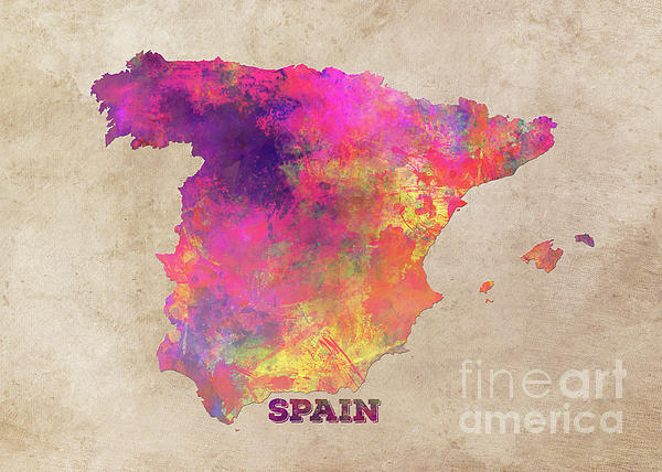 Spain Map Digital Art