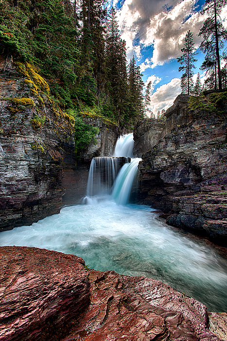 St. Mary Falls - Glacier National Park Mt by Michael Brandt