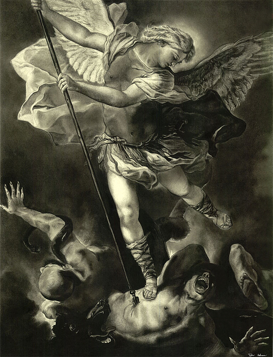 St. Michael Vanquishing The Devil Greeting Card for Sale by Tyler Anderson