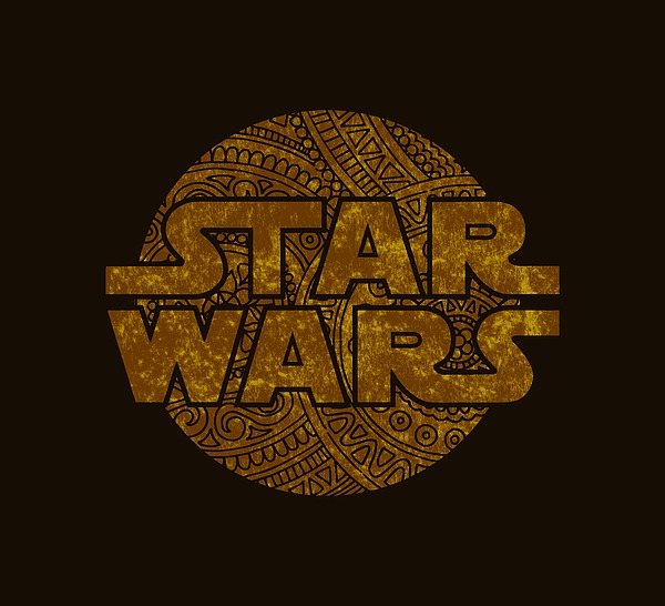 Star Wars Art - Logo - Gold Mixed Media