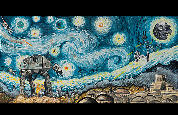 16x16 Multicolor Star Wars Mandalorian Starry Night Style Throw Pillow 