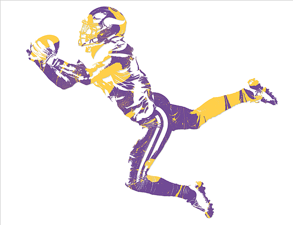 Stefon Diggs MINNESOTA VIKINGS WATER COLOR PIXEL ART 3 Greeting Card by Joe  Hamilton