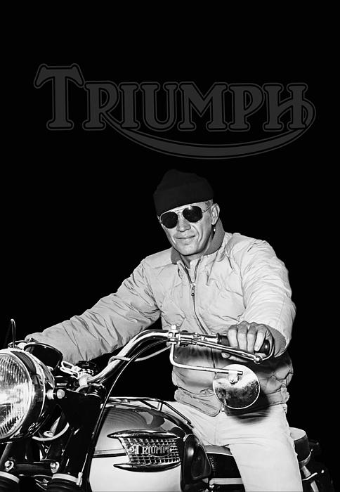 Steve McQueen Triumph Greeting Card for Sale by Mark Rogan