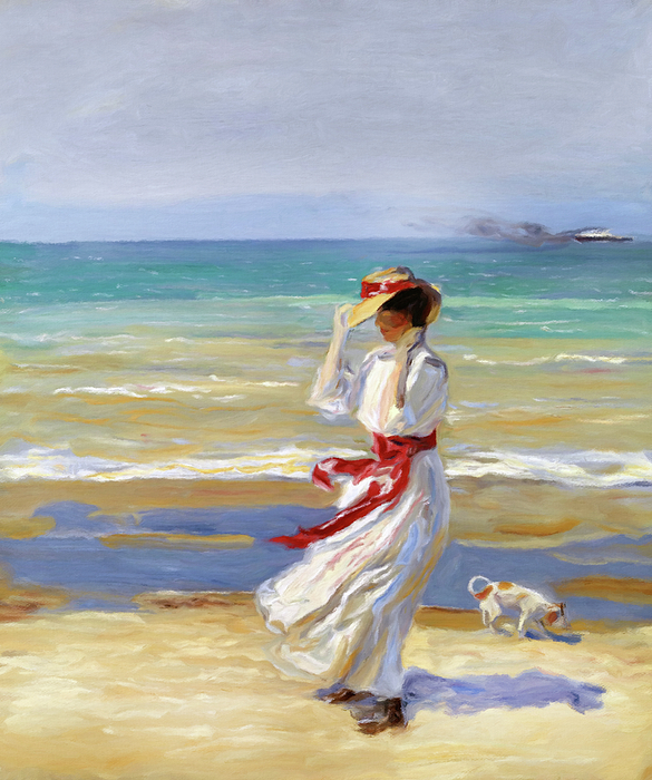 Georgiana Romanovna - Summer Beach Walk Impressionism