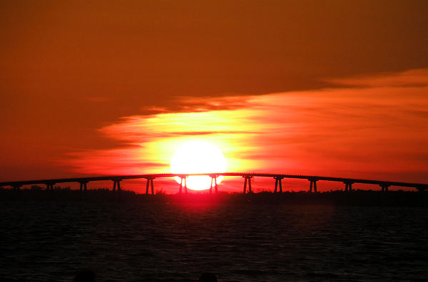 Sunset At The Sanibel Bridge Photograph