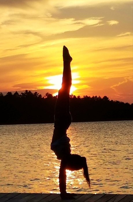 gymnastics on the beach sunset