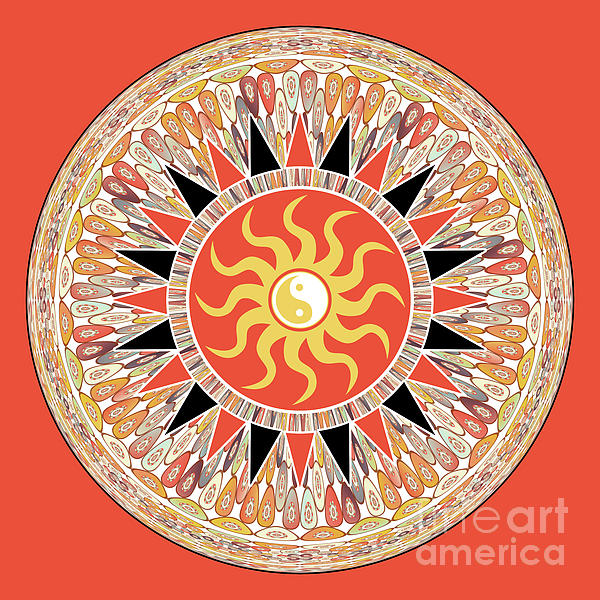 Sunshine Mandala Digital Art