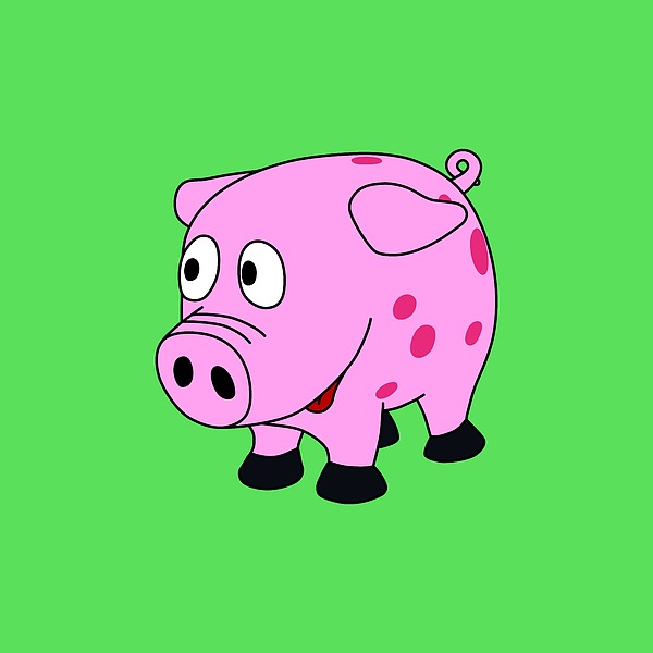 Sweet Little Pink Piggy Drawing