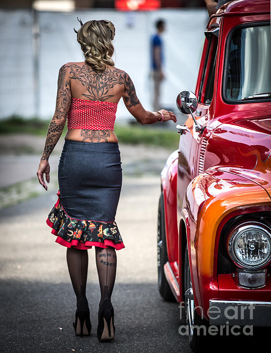 Tattoo Classic Car Adult V-Neck by Dirk Jacobs - Pixels