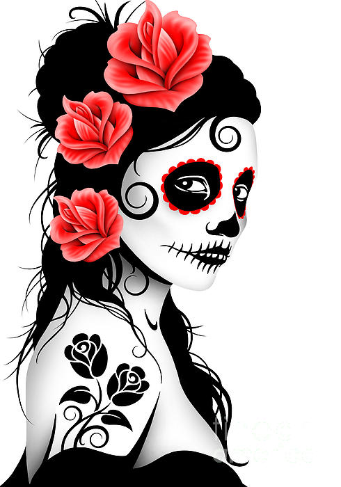 Skull Girl Tattoo | Sleeve Tattoos Drawing