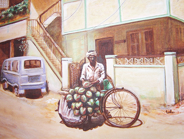 The Indian Tendor-coconut Vendor Painting