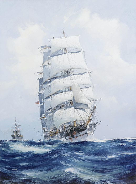 Mountain Dreams - The Square-Rigged Wool Clipper Argonaut Under Full Sail