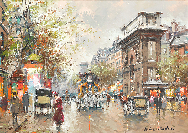 Avenue des Champs Elysees, Paris Tote Bag by Antoine Blanchard - Pixels