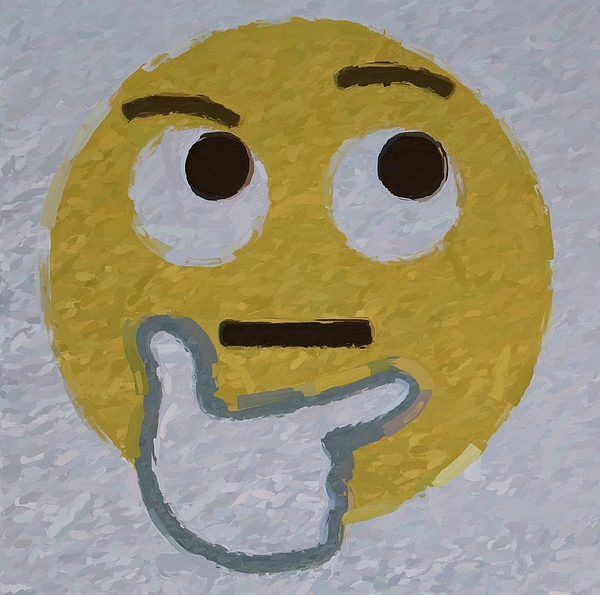Thinking Face Emoji Funny Meme | Postcard