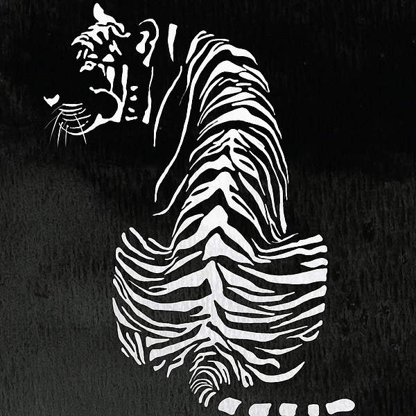 Tiger Animal Decorative Black and White Poster 13 - by Diana Van Bath Towel  by Diana Van - Fine Art America