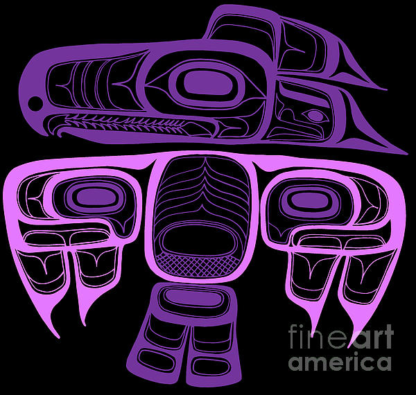 Tlingit Thunderbird Purple Drawing