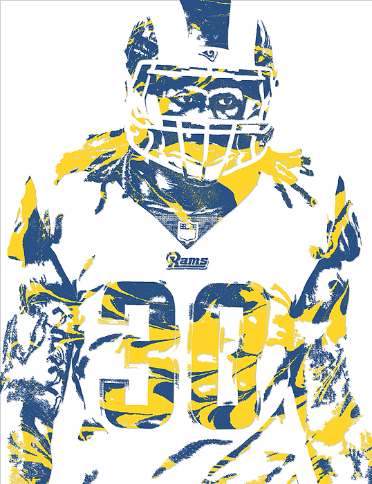 Aaron Donald Los Angeles Rams Watercolor Strokes Pixel Art 200 Canvas Print  / Canvas Art by Joe Hamilton - Pixels Canvas Prints