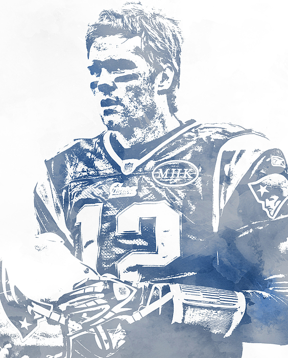 Tom Brady Art 3 Kids T-Shirt by Joe Hamilton - Pixels