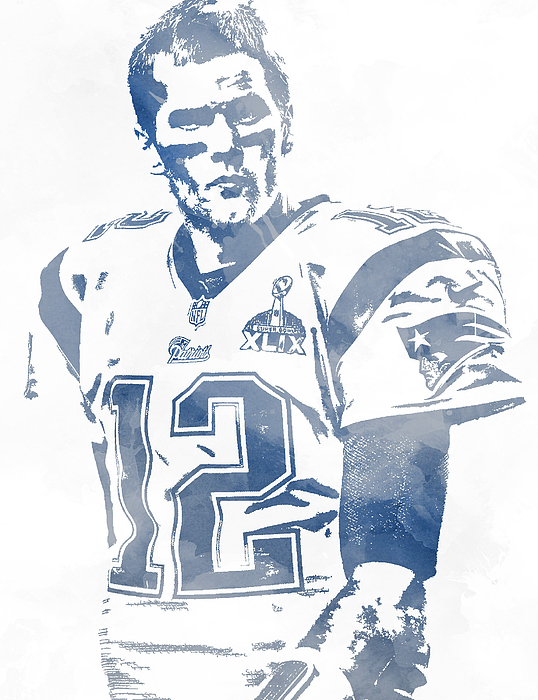 Tom Brady New England Patriots Jersey Art Jigsaw Puzzle by Joe