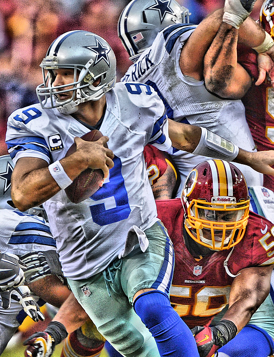 Tony Romo Dallas Cowboys Art Beach Sheet by Joe Hamilton - Fine Art America