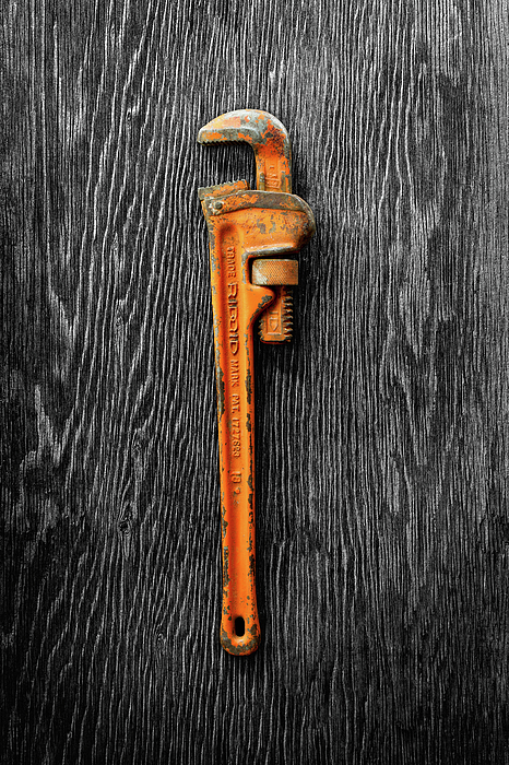 Tools On Wood 60 On Bw Photograph