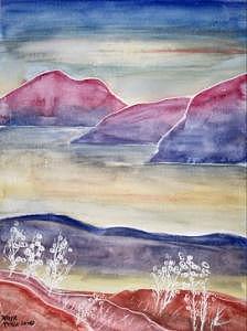Tranquility 2 Mountain Modern Surreal Painting Print Painting