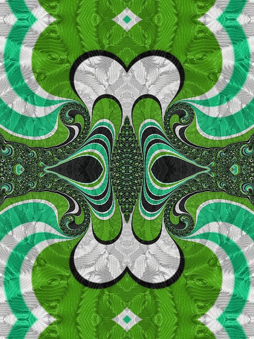 Trippy Green Fleece Blanket by Robe Pixels